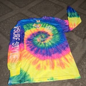 Surf Style Mens Colorful Tie-Dye Long Sleeve Tee MEDIUM